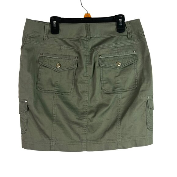 🟣🟣🟣 WHBM Womens Size 2 Green Stretchy Mini Skirt - Picture 2 of 7